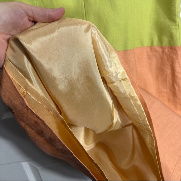 Datiani vintage colorblock dress, size 12, linen/cotton, retro, spring - Picture 6 of 7